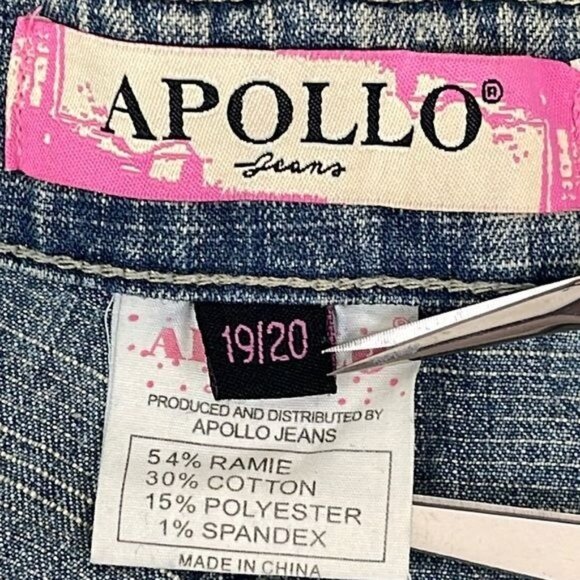 Apollo Women's Bootcut Jeans Floral Embroidered NWT 36x32 size 19/20 stretch - Picture 4 of 13